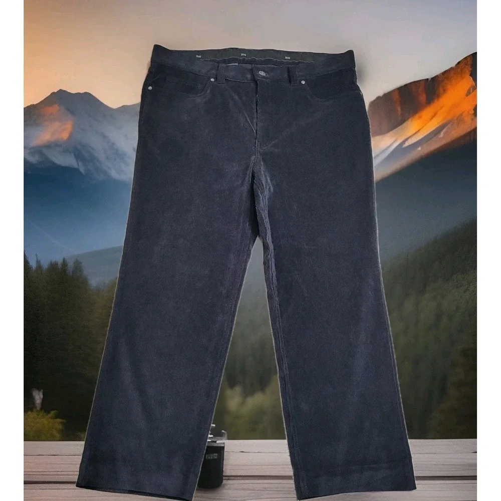 👖Hiltl Pants Mens 38x26 Navy Blue John-I Corduroy Tech Stretch German Design‎